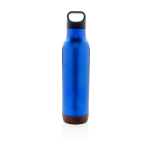 Reusable steel bottles with cork base, 600 ml blue colour second view