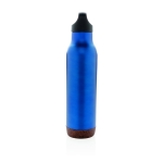 Reusable steel bottles with cork base, 600 ml blue colour