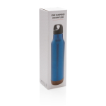 Reusable steel bottles with cork base, 600 ml blue colour fifth view