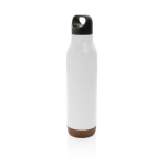 Reusable steel bottles with cork base, 600 ml white colour