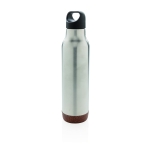 Reusable steel bottles with cork base, 600 ml silver colour