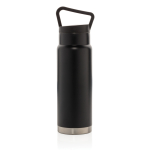 High-quality steel bottle with unique handle, 650 ml black colour fourth view