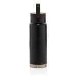 High-quality steel bottle with unique handle, 650 ml black colour fifth view