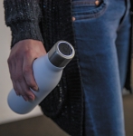 Stainless steel corporate bottle with UV-C steriliser, 500 ml white colour