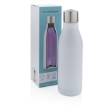Stainless steel corporate bottle with UV-C steriliser, 500 ml white colour