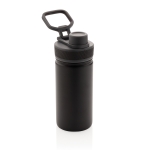 Sporty thermal bottle with matte finish, 550 ml black colour