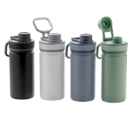 Sporty thermal bottle with matte finish, 550 ml black colour