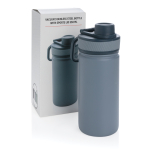 Sporty thermal bottle with matte finish, 550 ml blue colour view with box