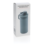 Sporty thermal bottle with matte finish, 550 ml blue colour second view with box