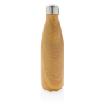 Elegant steel bottle with wood print, 500 ml light wood colour second view