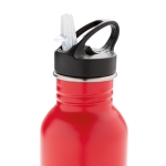 Branded stainless steel bottle with spout, 710 ml red colour