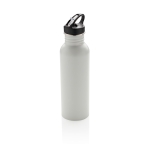 Branded stainless steel bottle with spout, 710 ml white colour