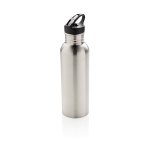 Branded stainless steel bottle with spout, 710 ml silver colour