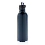Branded stainless steel bottle with spout, 710 ml navy-blue colour