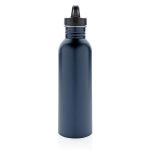 Branded stainless steel bottle with spout, 710 ml navy-blue colour