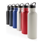 Branded stainless steel bottle with spout, 710 ml navy-blue colour