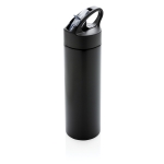 Stainless steel sports bottles with straw, 500 ml black colour