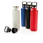 Bottle with infuser lid and wide opening for ice, 600 ml black colour