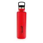 Bottle with infuser lid and wide opening for ice, 600 ml red colour