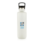 Bottle with infuser lid and wide opening for ice, 600 ml white colour