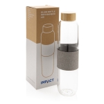 Branded glass water bottle for gifting, 750 ml transparent colour