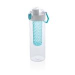 Tritan water bottle with fruit infuser, 700 ml turquoise colour