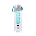 Tritan water bottle with fruit infuser, 700 ml turquoise colour printing view