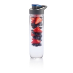 Large bottle with spout and fruit infuser, 800 ml blue colour