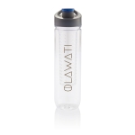 Large bottle with spout and fruit infuser, 800 ml blue colour