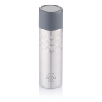 Modern design personalised steel thermos, 500 ml grey colour