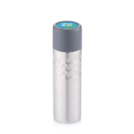 Modern design personalised steel thermos, 500 ml grey colour