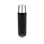 Large corporate thermal bottle with protective coating, 1 L, Swiss Peak black colour