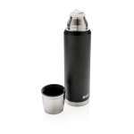 Large corporate thermal bottle with protective coating, 1 L, Swiss Peak black colour
