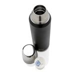 Large corporate thermal bottle with protective coating, 1 L, Swiss Peak black colour