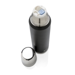 Large corporate thermal bottle with protective coating, 1 L, Swiss Peak black colour