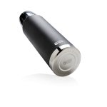 Large corporate thermal bottle with protective coating, 1 L, Swiss Peak black colour