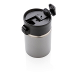 Printed thermal mug with ceramic interior, 220 ml grey colour
