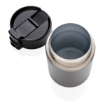 Printed thermal mug with ceramic interior, 220 ml grey colour