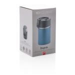 Printed thermal mug with ceramic interior, 220 ml dark blue colour
