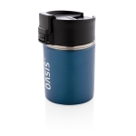 Printed thermal mug with ceramic interior, 220 ml dark blue colour