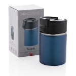Printed thermal mug with ceramic interior, 220 ml dark blue colour