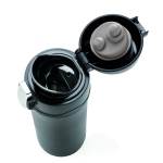 Small printed stainless steel thermos, 300 ml, Swiss Peak black colour