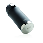 Small printed stainless steel thermos, 300 ml, Swiss Peak black colour