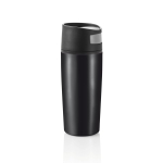 Printed thermal mugs with one-touch opening, 300 ml black colour