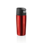 Printed thermal mugs with one-touch opening, 300 ml red colour