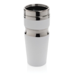 Thermal tumblers in steel and plastic with ergonomic design, 350 ml white colour