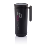 Small thermal mug with anti-drip one-touch opening, 225 ml black colour
