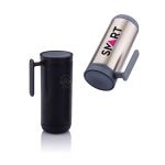 Small thermal mug with anti-drip one-touch opening, 225 ml black colour