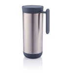 Small thermal mug with anti-drip one-touch opening, 225 ml dark grey colour
