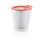 Compact personalised thermal mugs in stainless steel, 227 ml red colour